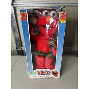 1998 Telco Sesame Street Elmo Animated Christmas Display In Box Motion-ette